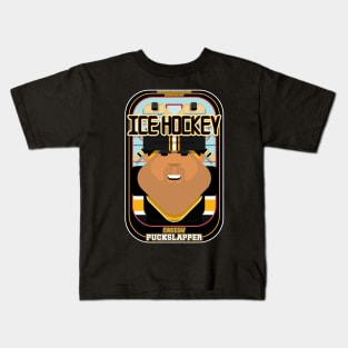 Ice Hockey Black and Yellow - Faceov Puckslapper - Seba version Kids T-Shirt